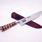 Faca Inox 8" Cabo em Fibra Rabo de Tatu Sintético com Bainha em Couro 1008 RT