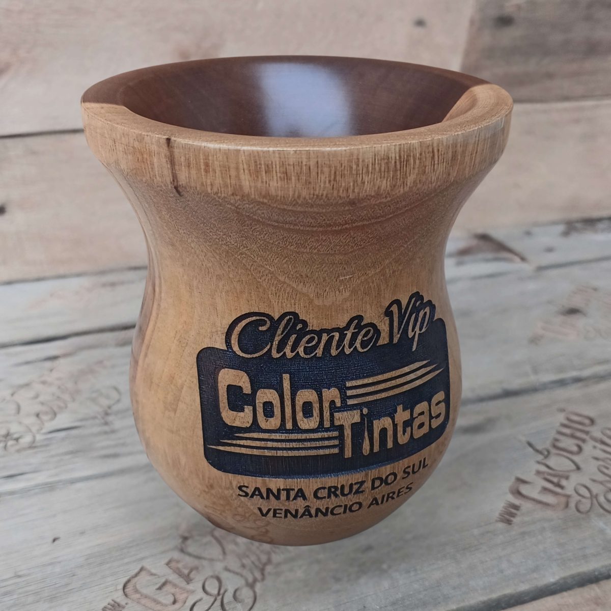 Cuia Bago Imbuia Madeira Nobre Personalizada Fábrica tacado brindes Promocional
