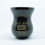 Cuia em Madeira Imbuia Bago Preta Personalizada