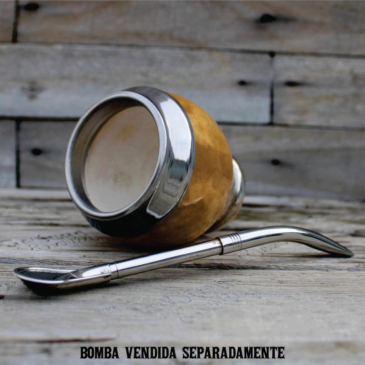 Cuia Coquinho Uruguaio com Bocal Inox Base em Metal - Imagem 11