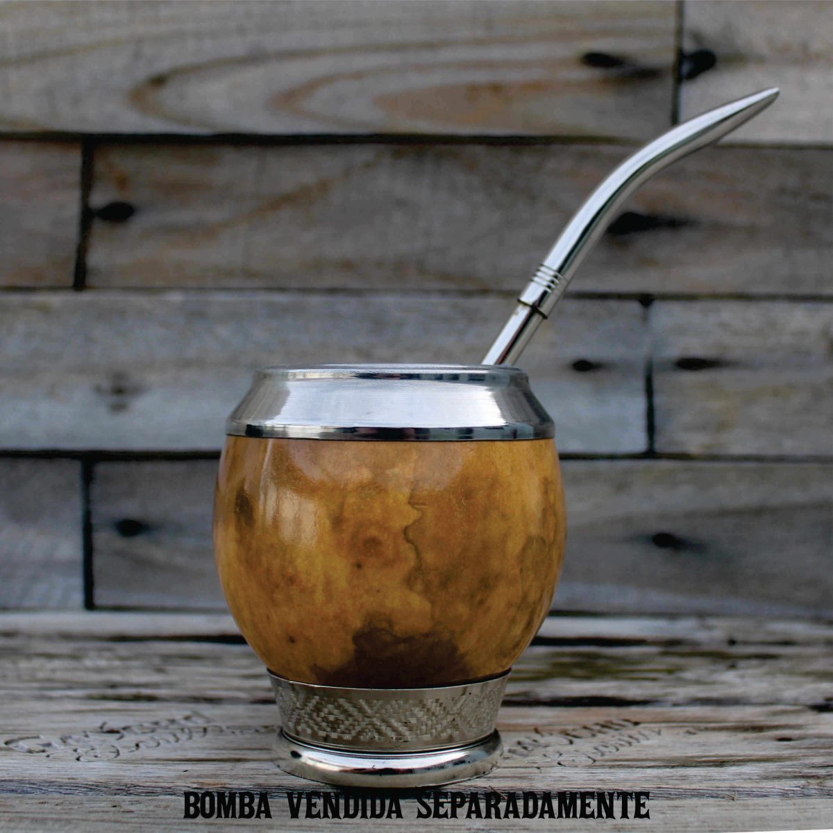 Cuia Coquinho Uruguaio com Bocal Inox Base em Metal - Imagem 10