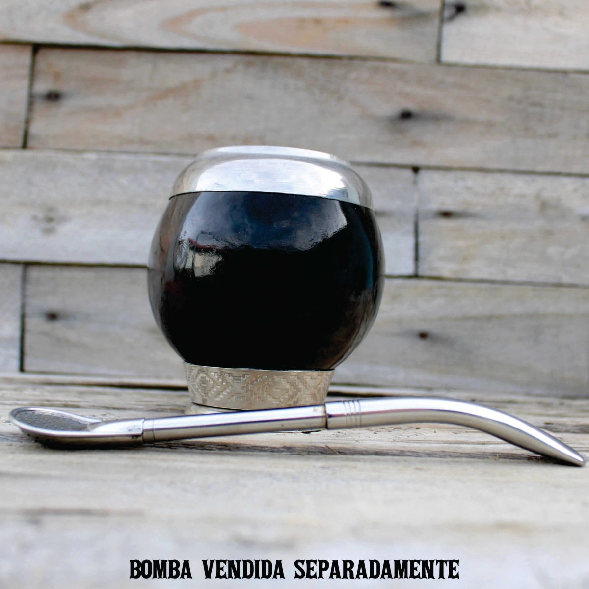 Cuia Coquinho Uruguaio com Bocal Inox Base em Metal - Imagem 8