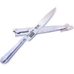 Faca Inox Estilo Prateada Antiga Detalhada com Bainha em Inox