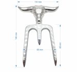 Garfo Tridente em Alumínio Fundido com Base em Madeira Personalizado