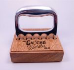 Garfo Garra de Urso em Alumínio Fundido com Base em Madeira