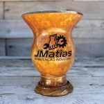 cuia pára chimarrão amarela eprsonalziada laser fábrica lisa gravada brindes atacado premium