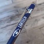 Caneta 05011 Azul Escuto Personalizada Executiva Formatura Brindes Atacado