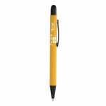 Caneta Personalizada Metal Touch Emborrachada Cores Colorida Amarela