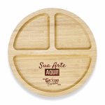Petisqueira em Bambu Personalizada 3 Divisões Atacado Fábrica Brindes Distribuidora