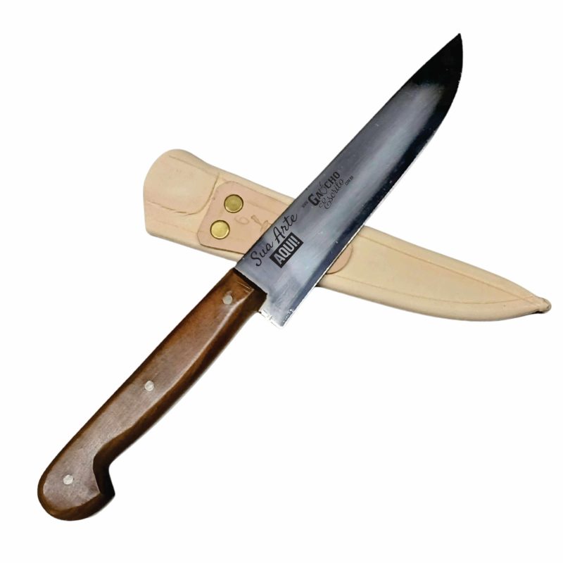 Faca Artesanal Cabo MAdeira âmina Aço Carbono 6" Cozinah Brindes Eventos Fábrica Atacado 1006CM