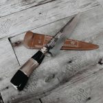 Faca Artesanal 7" Aço Carbobo Lâmina 7" Personalizada Cabo Chifre Madeira Osso Fábrica Cuteleiro Distribuidora Eventos
