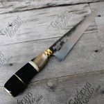 Faca Artesanal 7" Aço Carbobo Lâmina 7" Personalizada Cabo Chifre Madeira Osso Fábrica Cuteleiro Distribuidora Eventos