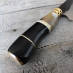 Faca Artesanal 7" Aço Carbobo Lâmina 7" Personalizada Cabo Chifre Madeira Osso Fábrica Cuteleiro Distribuidora Eventos