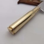 Faca Artesanal 8" Lâmina Inox 420 3 mm Cabo em Munição .50 Fuzil Militar