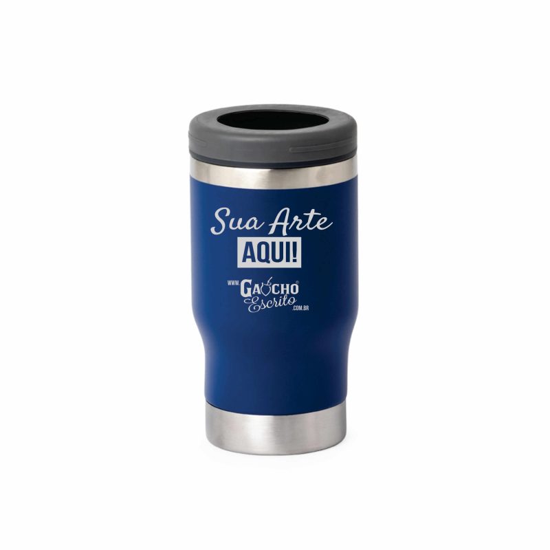 Copo Térmico Inox 380ml Porta Lonkg neck Porta Lata Personalizado Atacado Brindes Promocional Lote Eventos Distribuidora