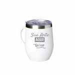 Caneca térmica inox 350 ml com tampa personalizada a laser atacado brindes cores