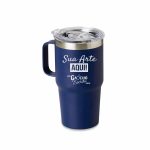 Caneca térmica personalizada em inox 700ml com pintura powder coat, alça ergonômica, tampa transparente e gravação a laser 04083 atacado distribuidora brindes
