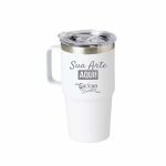 Caneca térmica personalizada em inox 700ml com pintura powder coat, alça ergonômica, tampa transparente e gravação a laser 04083 atacado distribuidora brindes