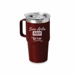 Caneca térmica personalizada em inox 700ml com pintura powder coat, alça ergonômica, tampa transparente e gravação a laser 04083 atacado distribuidora brindes