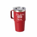 Caneca térmica personalizada em inox 700ml com pintura powder coat, alça ergonômica, tampa transparente e gravação a laser 04083 atacado distribuidora brindes