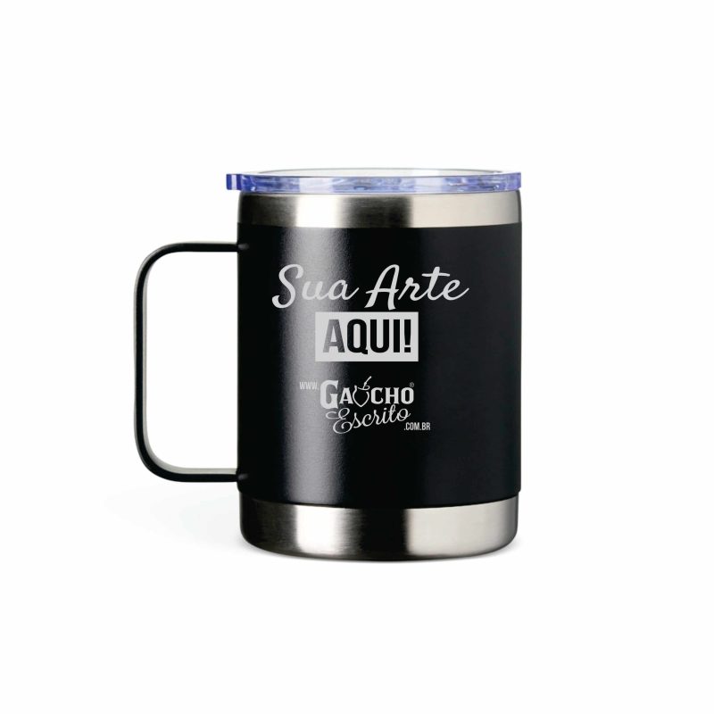 Caneca térmica em inox personalizada 350 ml com pintura powder coat e gravação a laser 06061 Brindes Café