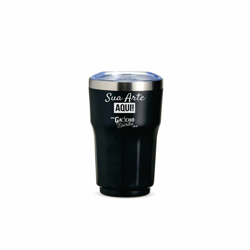 Copo térmico em inox colorido com isolamento térmico preto 08114 importadora brindes