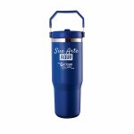 copo térmico inox 800ml personalizado com tampa de bico azul 08146