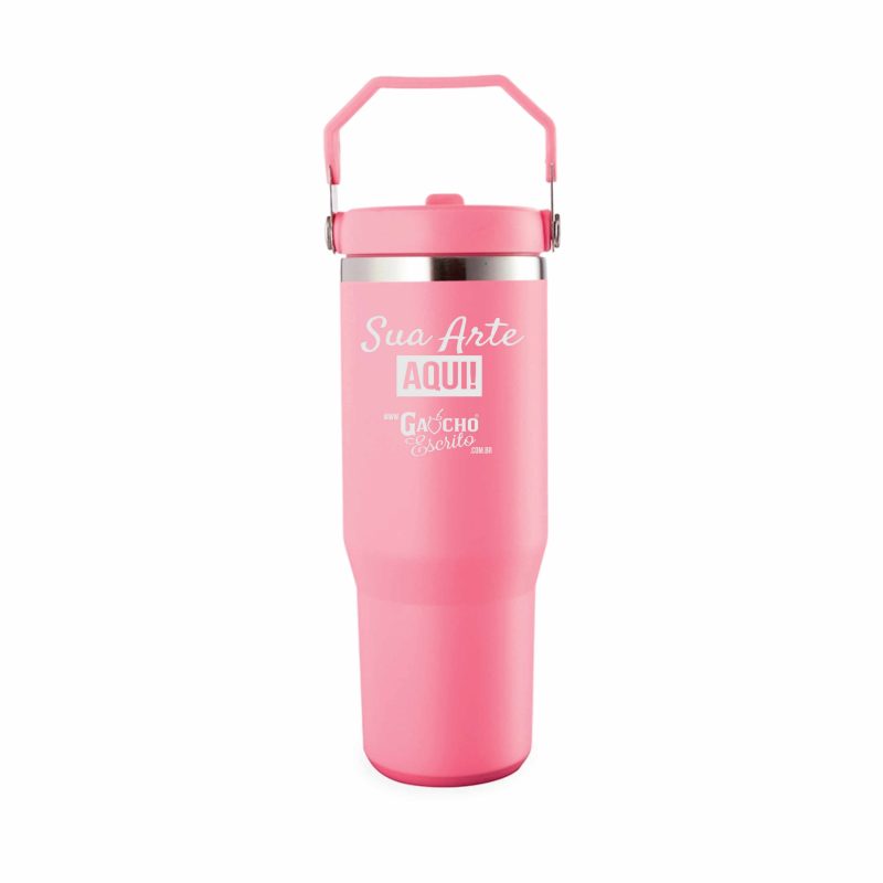 opo térmico inox 800ml personalizado rosa