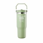 copo térmico inox 800ml com tampa de bico verde claro