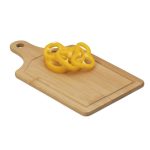 tábua de corte retangular em bambu com cabo personalizada a laser para churrasco e cozinha