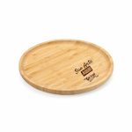 petisqueira redonda bambu natural – detalhe da textura