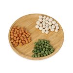 petisqueira redonda bambu personalizada – servindo petiscos