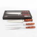 Conjunto de Faca 8", Garfo e Chaira em Aço Inoxidável e Cabo em Madeira MOR - Imagem 5