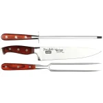 Conjunto de Faca 8", Garfo e Chaira em Aço Inoxidável e Cabo em Madeira MOR - Imagem 3