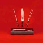 Conjunto de Faca 8", Garfo e Chaira em Aço Inoxidável e Cabo em Madeira MOR - Imagem 2