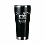 Copo Térmico 800 ml Inox Personalizado com Tampa 09242 Preto